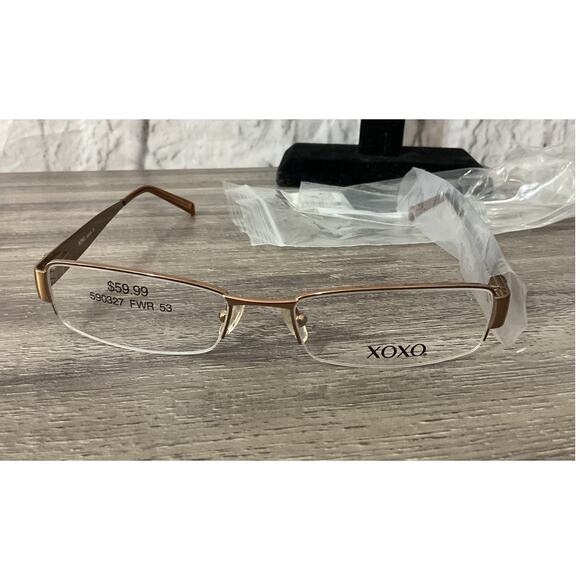 XOXO Catwalk EyeGlass Frames Rectangular Gold Wire Rims - Picture 2 of 8